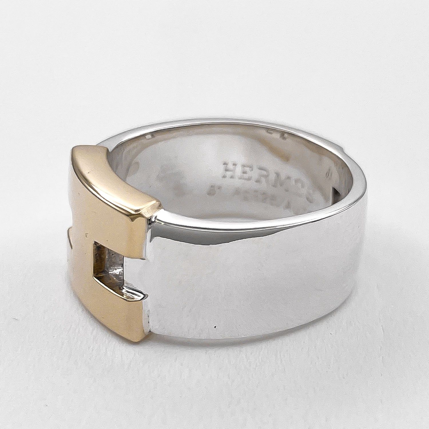 HERMES エルメス 11.5号 #51 ヘラクレス リング 指輪 コンビ Hロゴ 