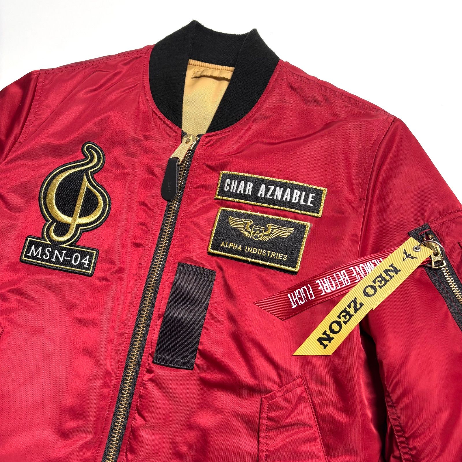 ALPHA INDUSTRIES CHAR AZNABLE MA-1ジャケット ALPHA x NEO ZEON CHAR AZNABLE 機動戦士ガンダム 逆襲のシャア