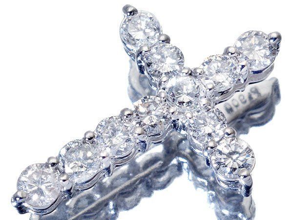 ジュエリー極】COOLなクロスデザイン輝く！良質天然ダイヤモンド1.00ct