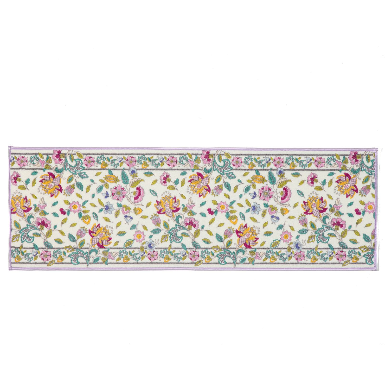 川島織物セルコン MINTON ミントン キッチンマット ハドンホ ルボタニカル ピンク 50 150 cm FT 1229