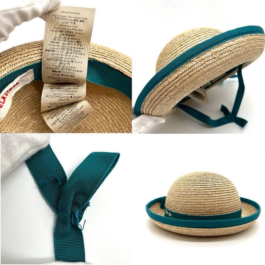 GUCCI キッズ 麦わら帽子 キッズ ストローハット L 56cm ベージュ