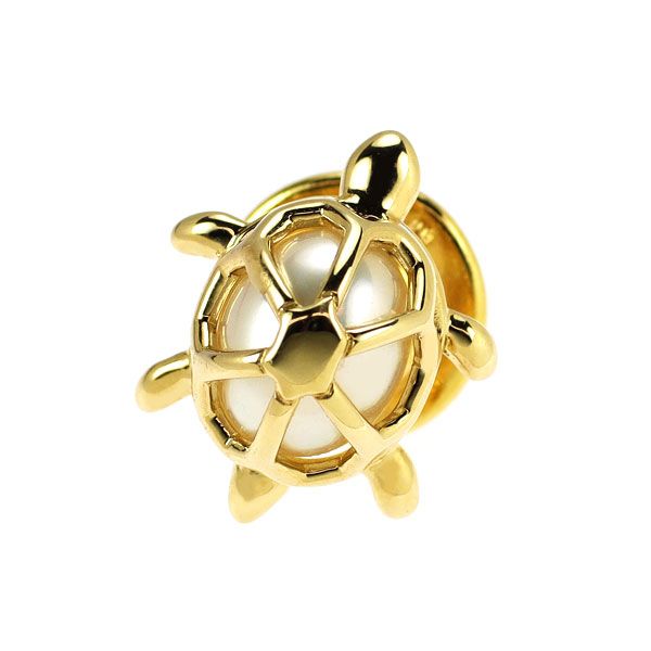 ミキモト K18YG アコヤ 真珠 ブローチ 幅約7.3mm 亀 - メルカリ