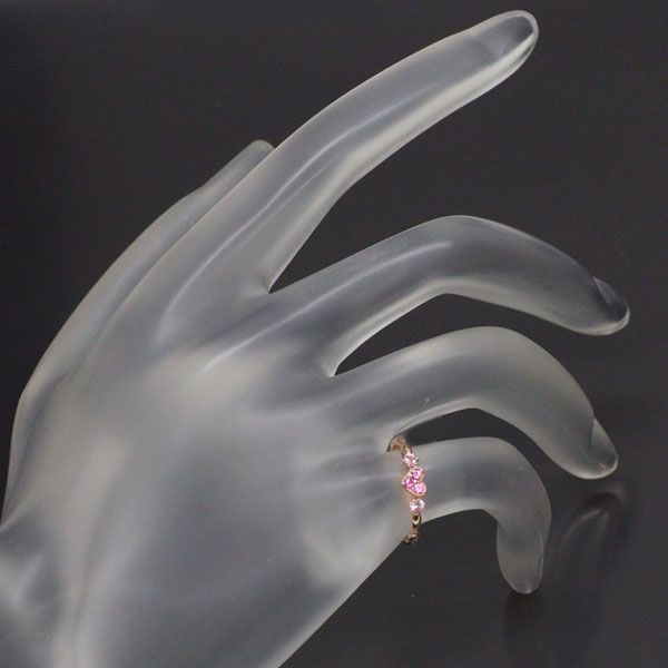 スタージュエリー K10PG ピンクサファイア リング ハート ピンキー