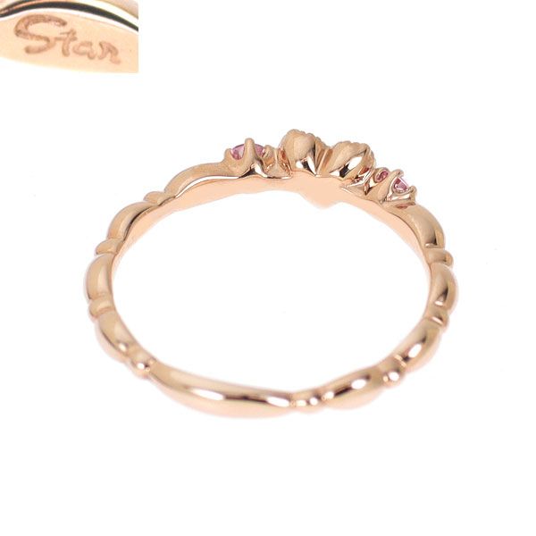 スタージュエリー K10PG ピンクサファイア リング ハート ピンキー