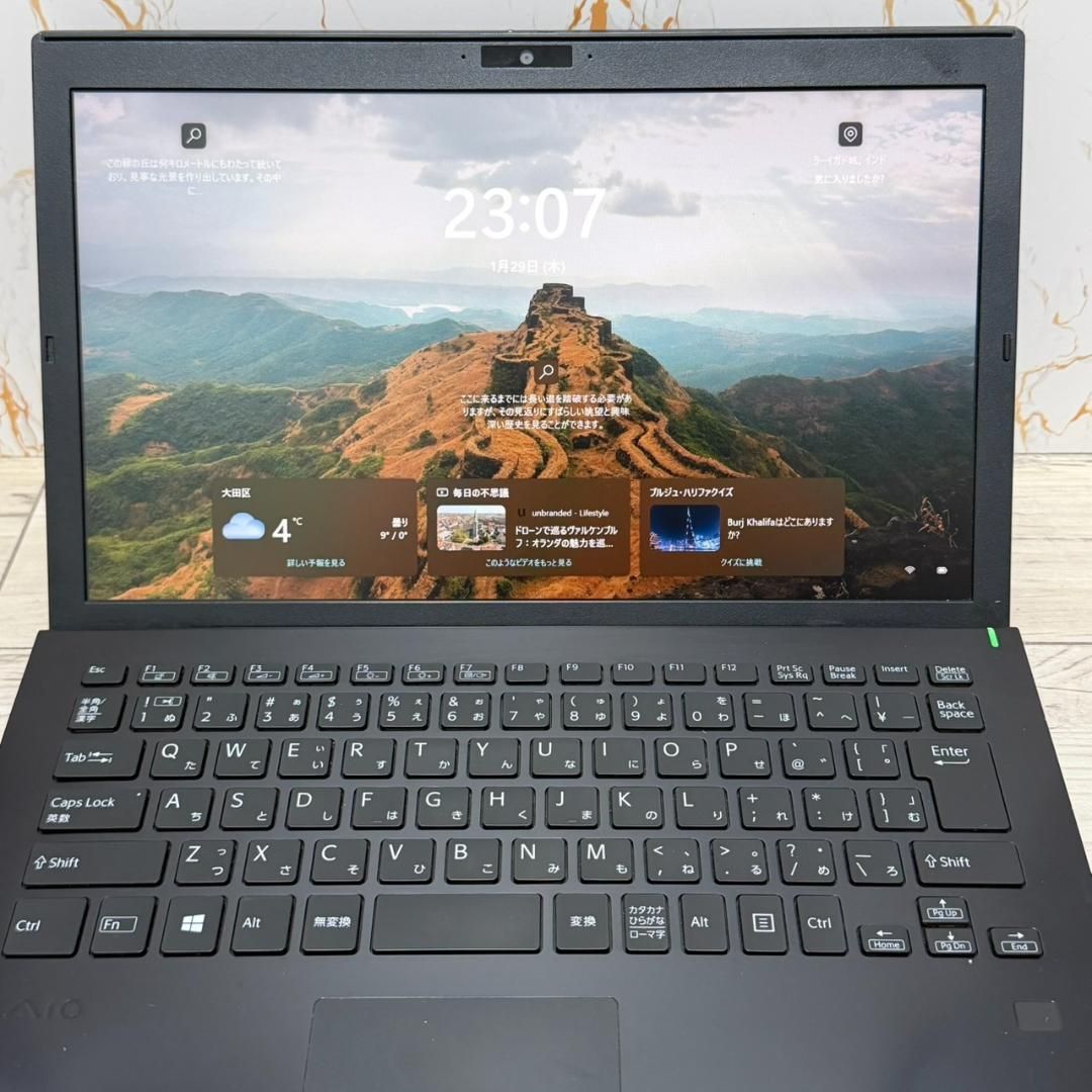 VAIO ProPG 第10世代i5 Win11 軽量ノートPC 8GB カメラ Office付き