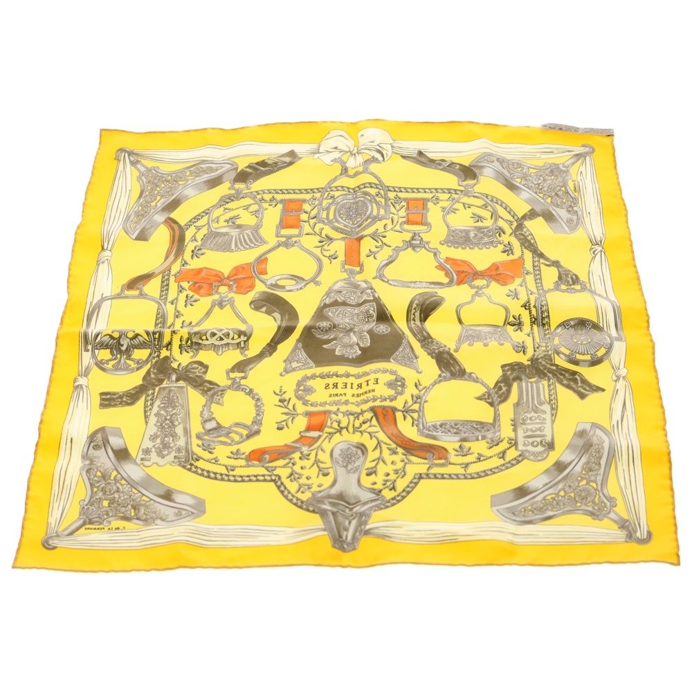 HERMES (エルメス) カレ40 Etriers シルクスカーフ イエロー - メルカリ