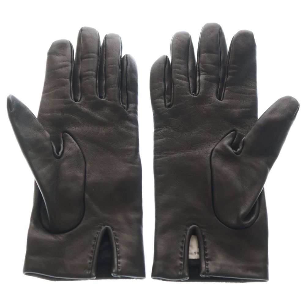 Hermes レザー手袋 HERMES (エルメス) セリエボタン 手袋 レザーグローブ ブラック - メルカリ