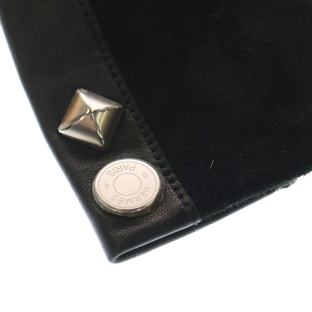 HERMES (エルメス) セリエボタン 手袋 レザーグローブ ブラック - メルカリ