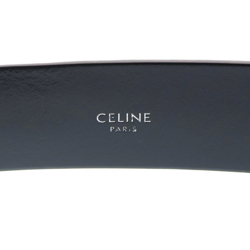 CELINE (セリーヌ) ロゴプリント レザー ウエスタン ベルト ブラック S