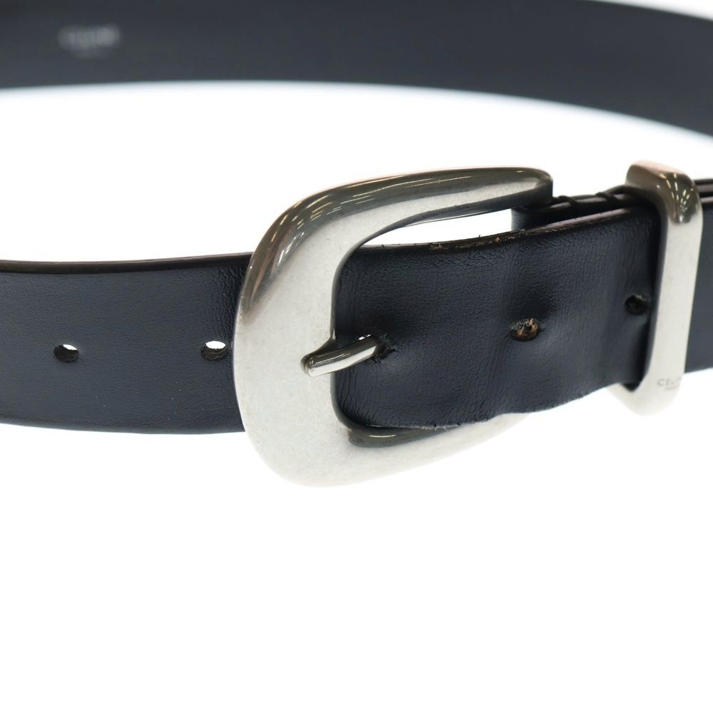 CELINE (セリーヌ) ロゴプリント レザー ウエスタン ベルト ブラック S