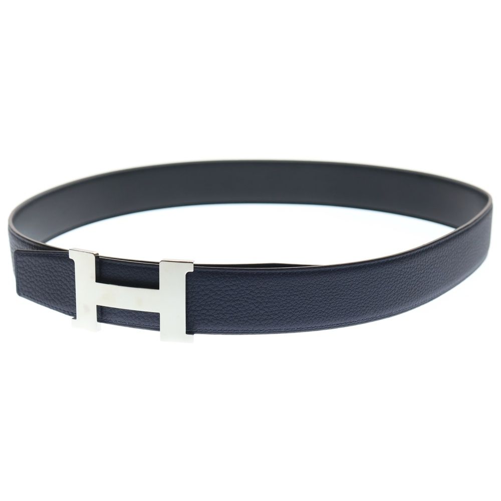 HERMES (エルメス) コンスタンス Hバックル レザーベルト ネイビー B
