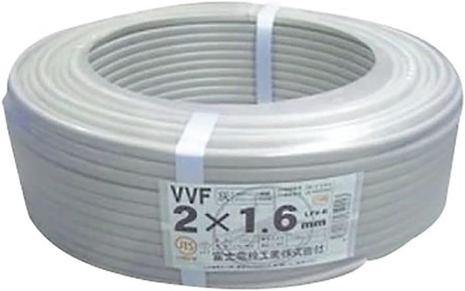 VVFケーブル 2芯 灰(100m) 冨士電線 VVF 2C × 1.6mm グレー 灰色 F