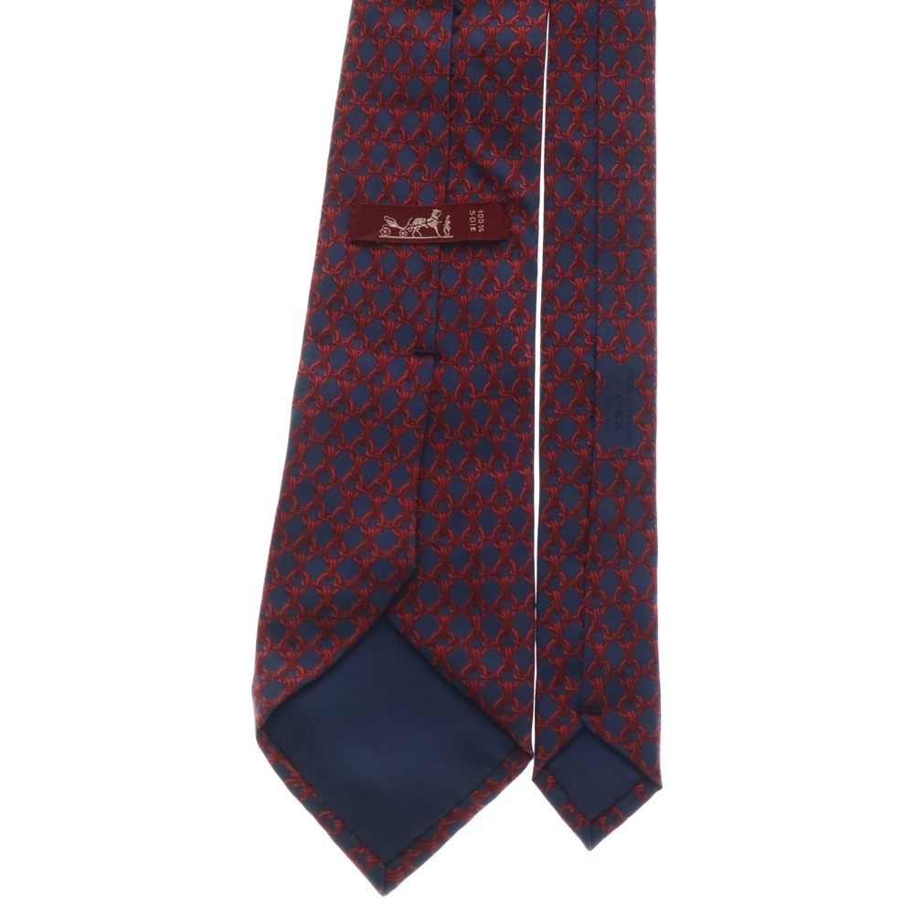 HERMES (エルメス) フランス製 チェーンモチーフ シルクネクタイ