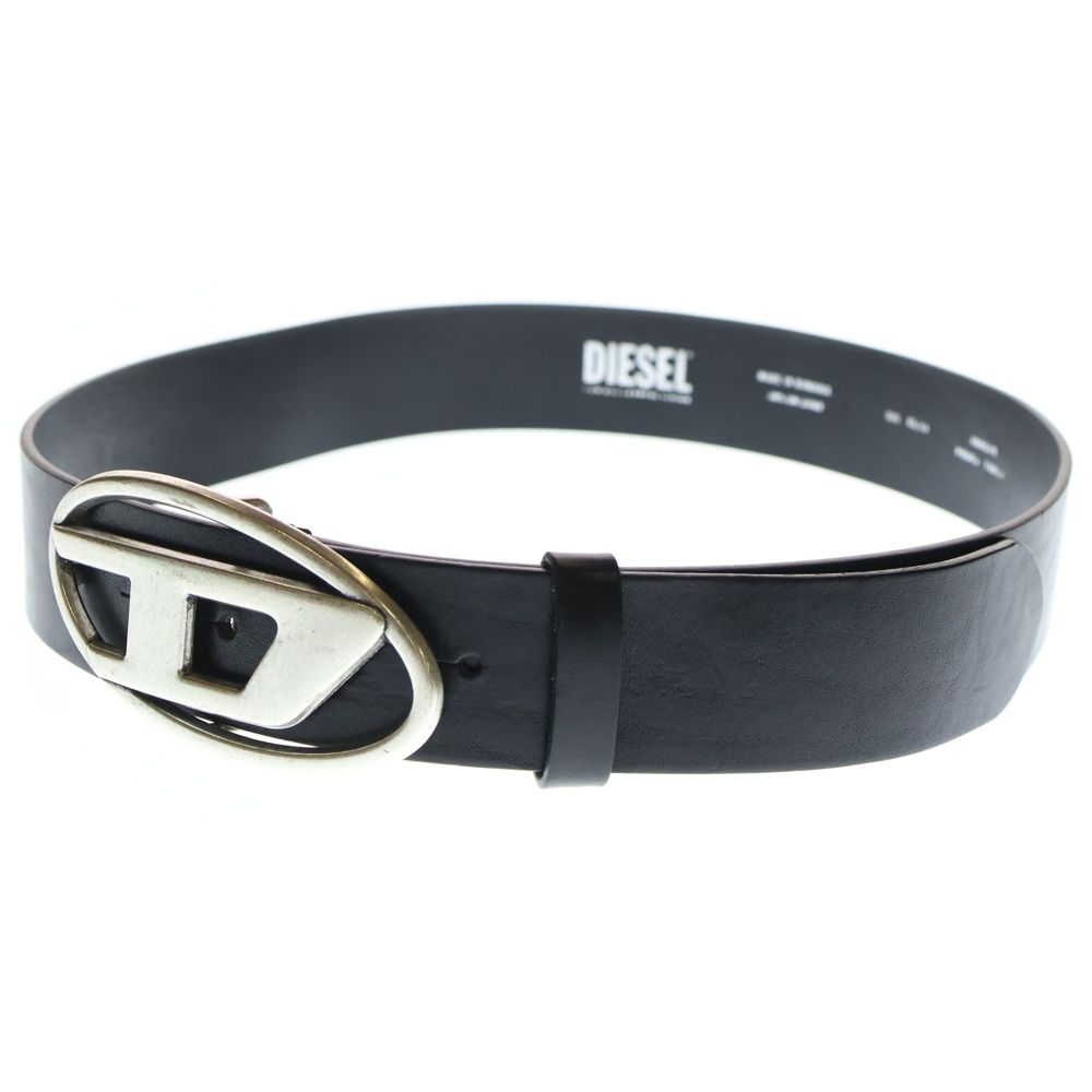 DIESEL (ディーゼル) B-1DR Dロゴバックル レザーベルト ブラック