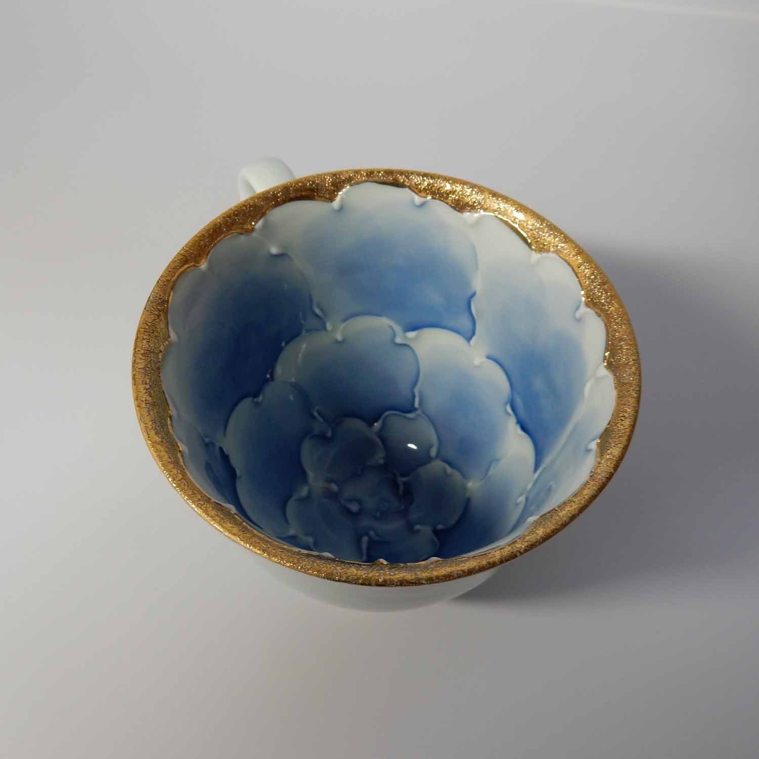 有田焼 文山窯 プラチナ・金牡丹 カップ＆ソーサー 2客組【送料無料