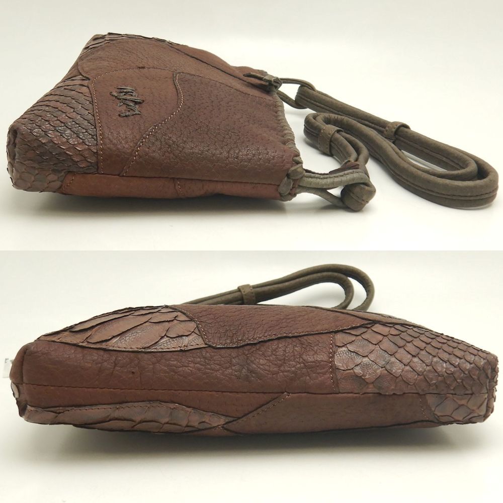 IBIZA イビサ 2WAY パッチワーク ショルダーバッグ パイソンxレザー