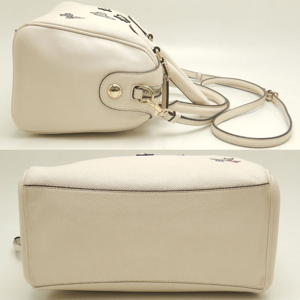 COACH コーチ 2WAY F25799 ミニボストンバッグ レザー アイボリー