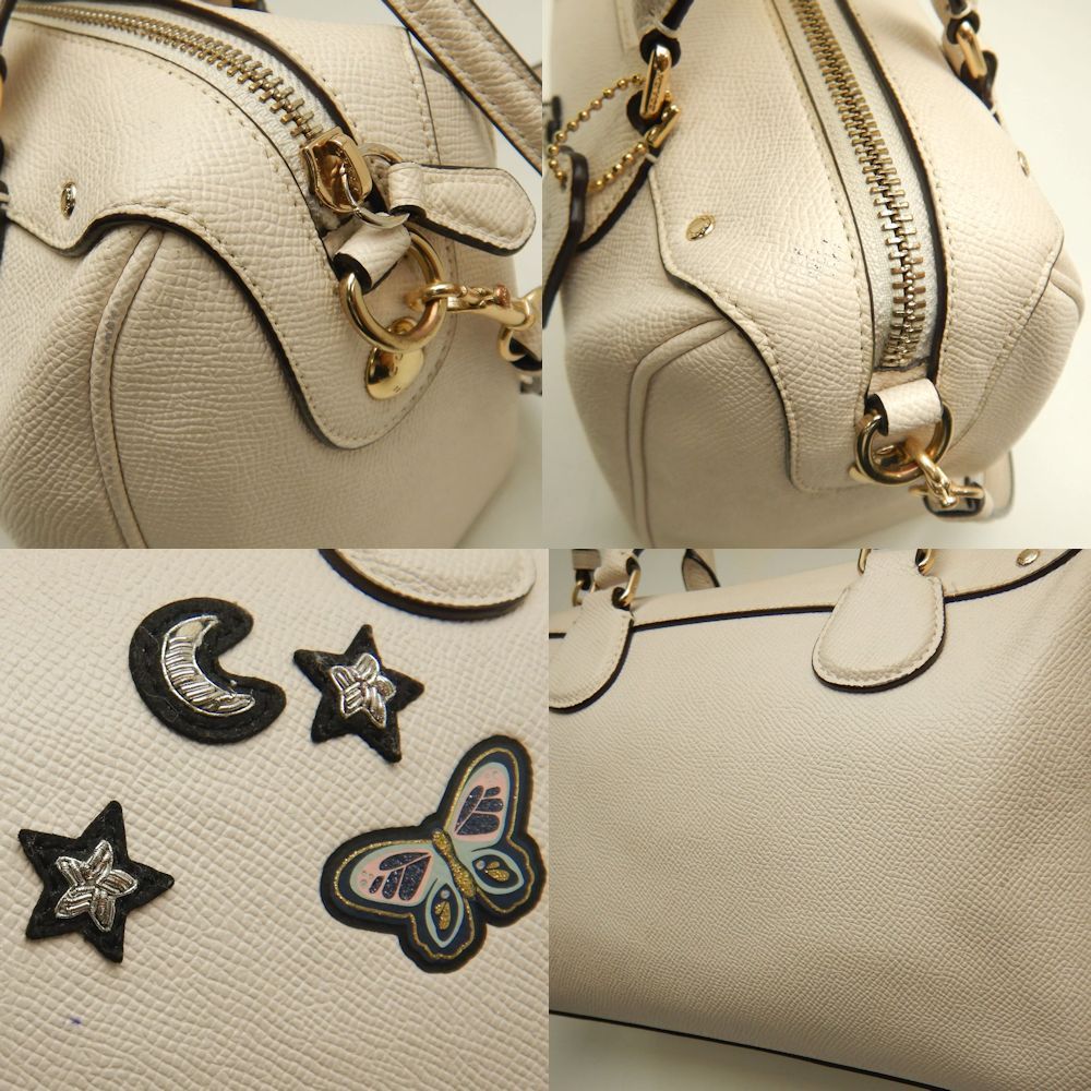 COACH コーチ 2WAY F25799 ミニボストンバッグ レザー アイボリー