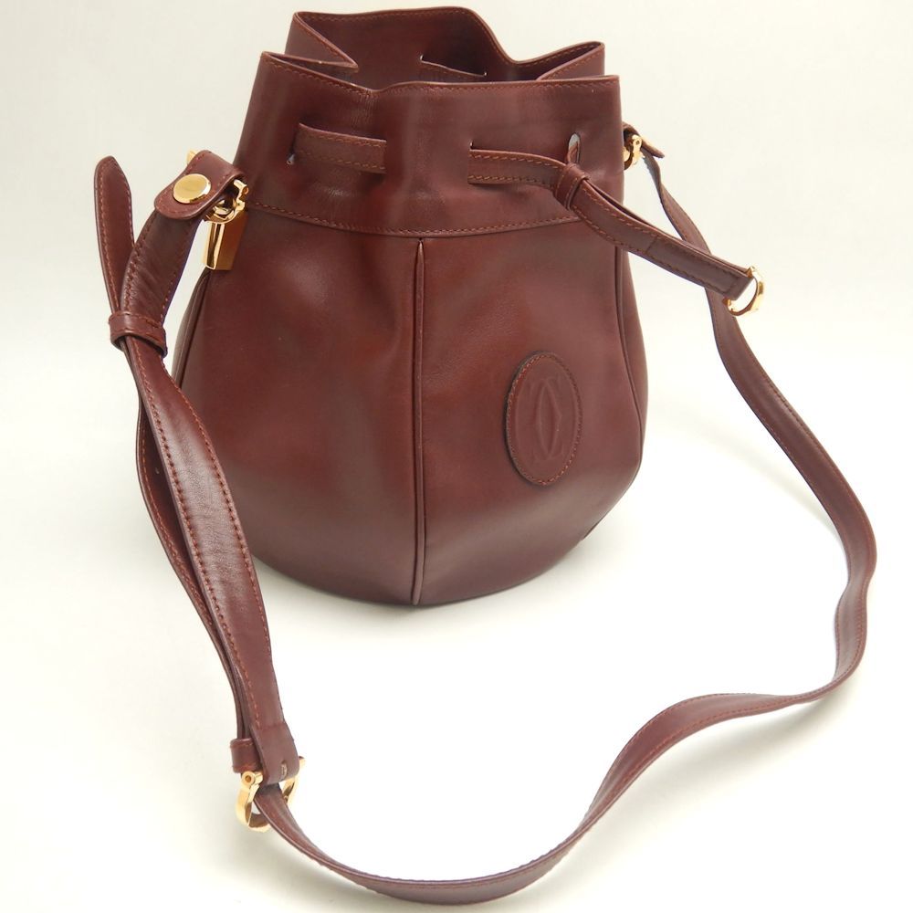 CARTIER カルティエ マストライン ショルダーバッグ レザー ボルドー