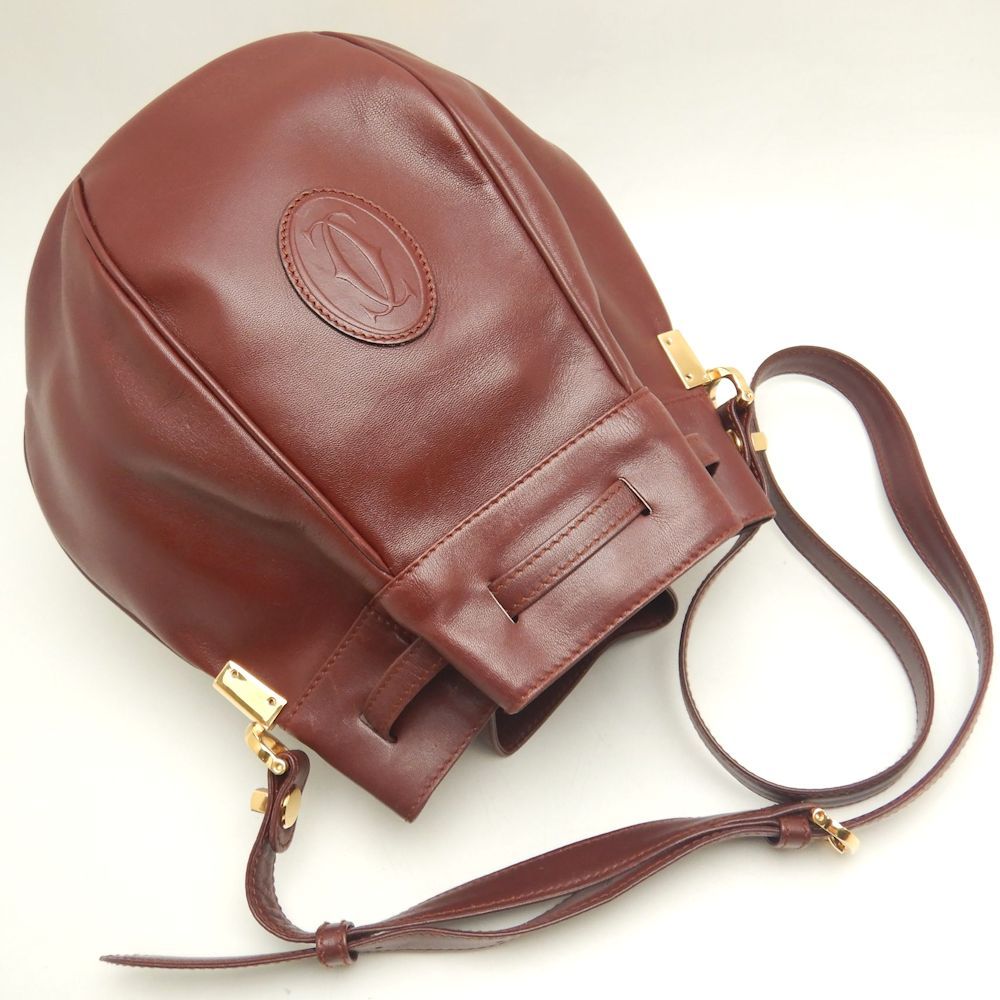 CARTIER カルティエ マストライン ショルダーバッグ レザー ボルドー