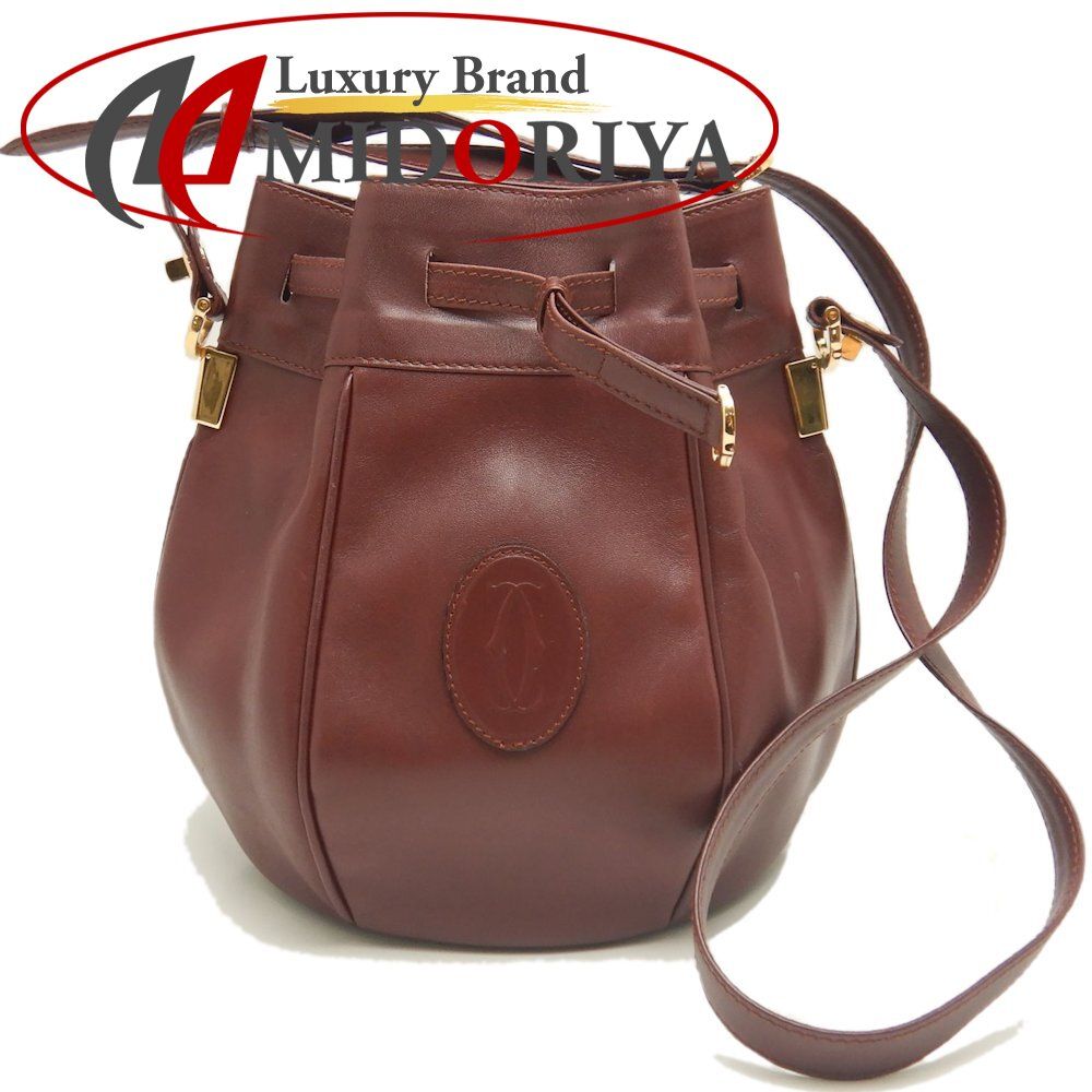 CARTIER カルティエ マストライン ショルダーバッグ レザー ボルドー