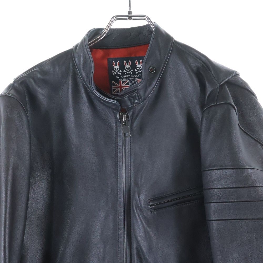 Psycho Bunny (サイコバニー) シングルライダース エンボスロゴレザー