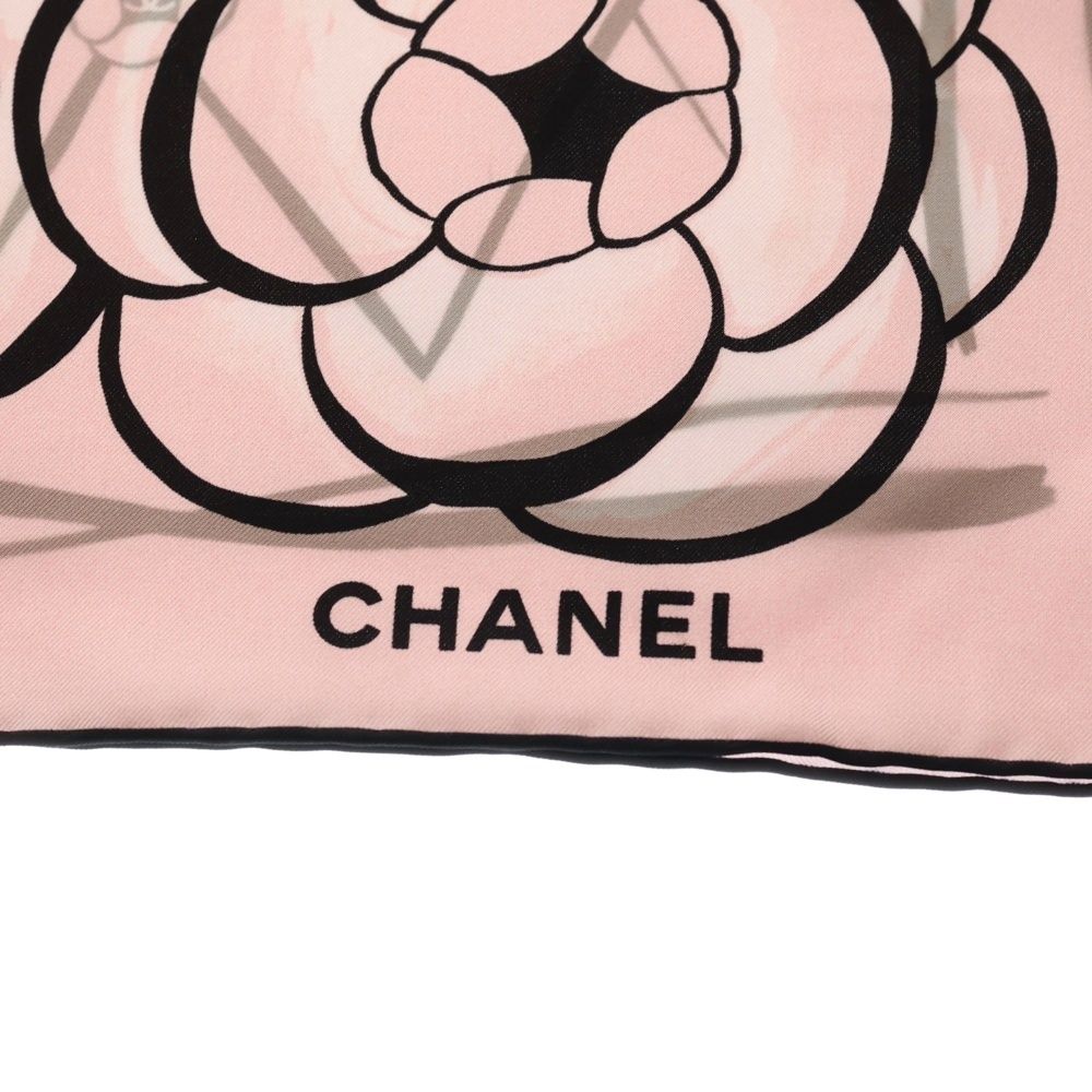 CHANEL (シャネル) カメリア スカーフ ピンク シルク - メルカリ