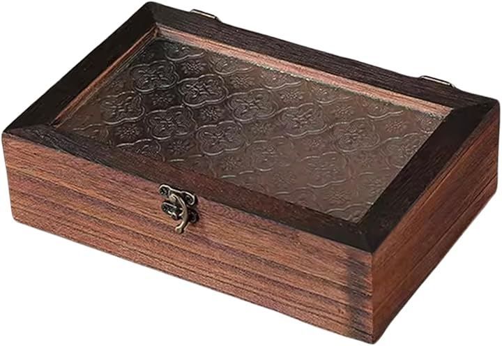 Azmio Azmio 小物入れ 蓋付き 木製 ジュエリーボックス