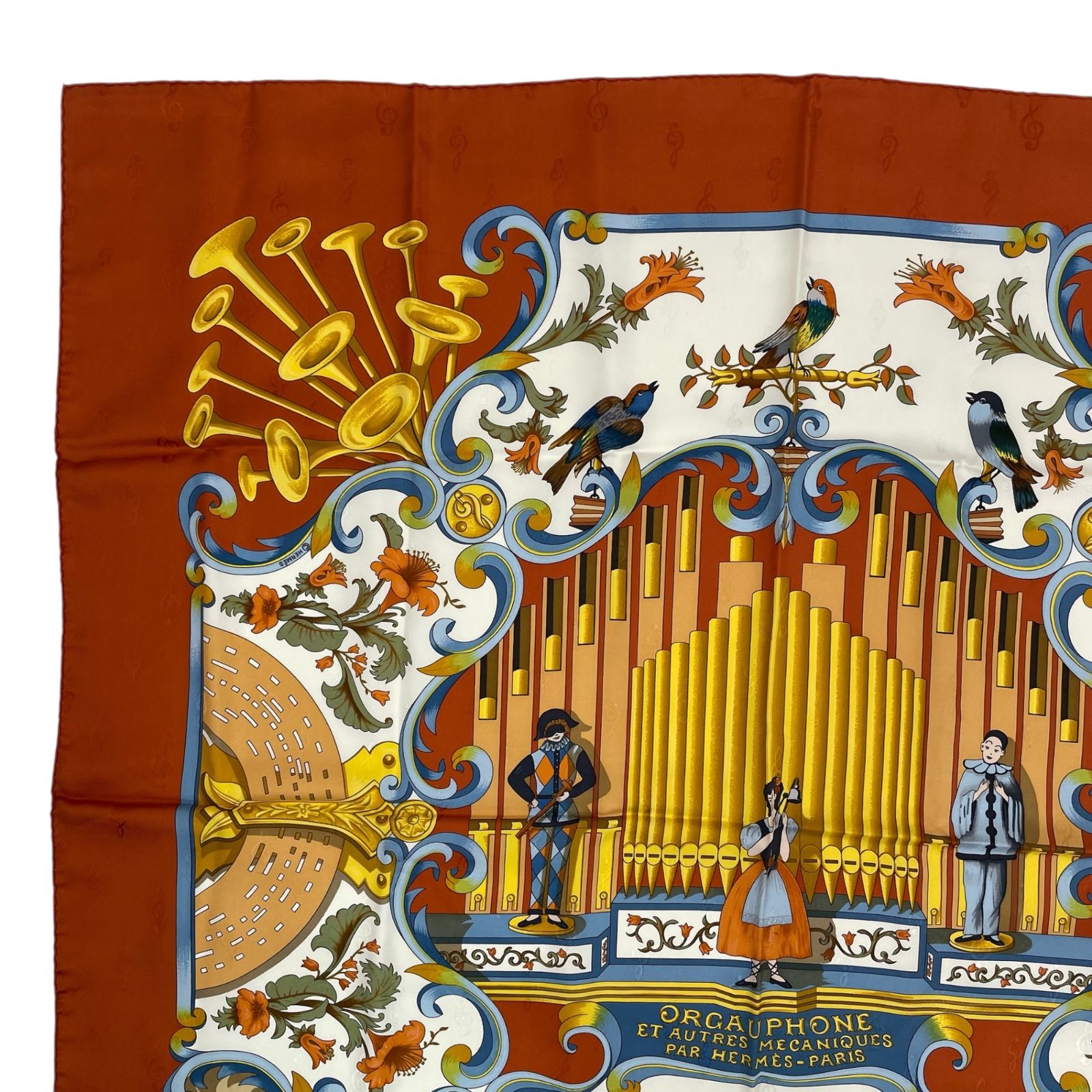 極美品 HERMES エルメス スカーフ シルク100％ カレ90 ORGAUPHONE ET
