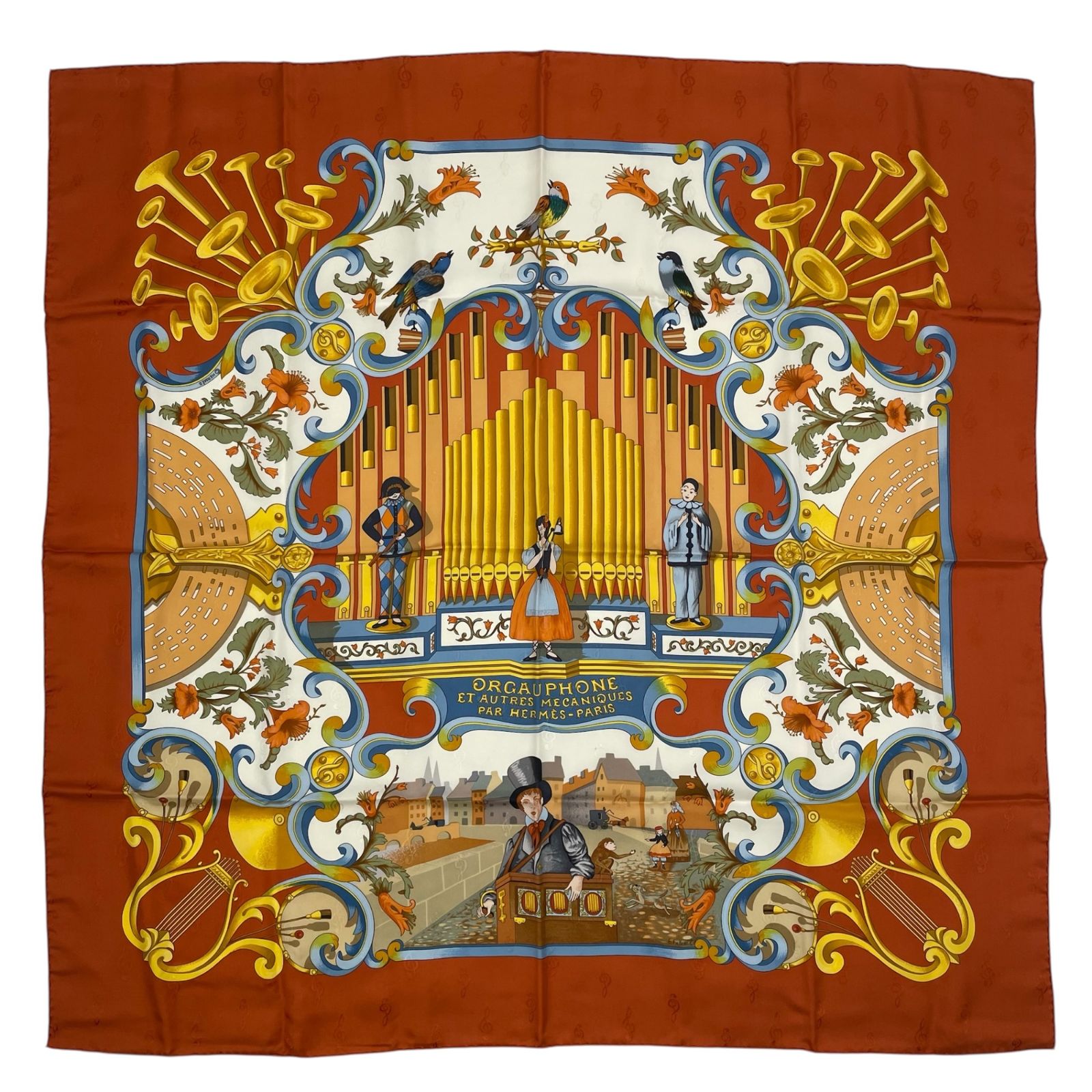 極美品 HERMES エルメス スカーフ シルク100％ カレ90 ORGAUPHONE ET