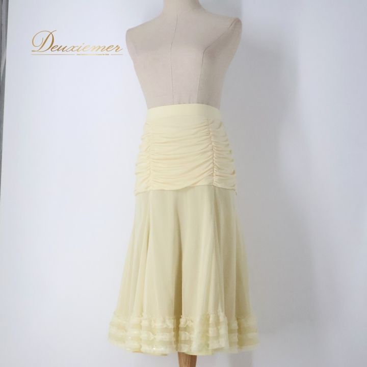 社交ダンス 衣装 スカート イエロー系 チャコットロイヤルダンス