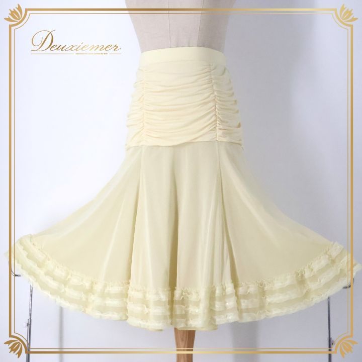 社交ダンス 衣装 スカート イエロー系 チャコットロイヤルダンス