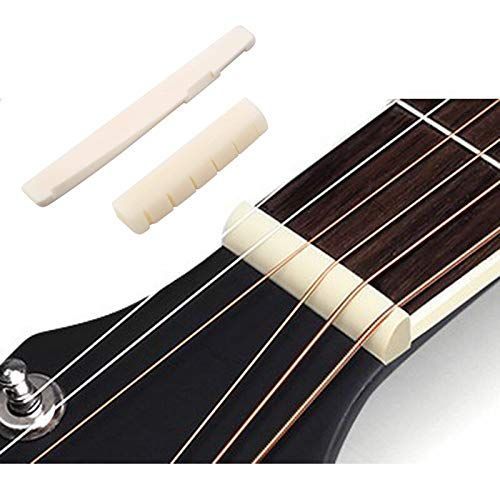 置換部品 真牛骨製 ナット＆サドル アコースティックギター用 ブリッジ