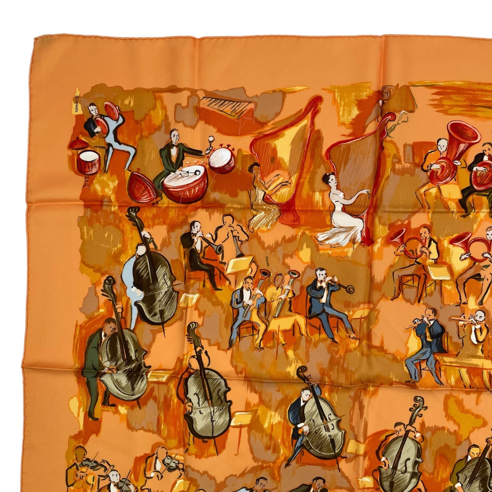 極美品 HERMES エルメス スカーフ シルク100% カレ90 CONCERTO 