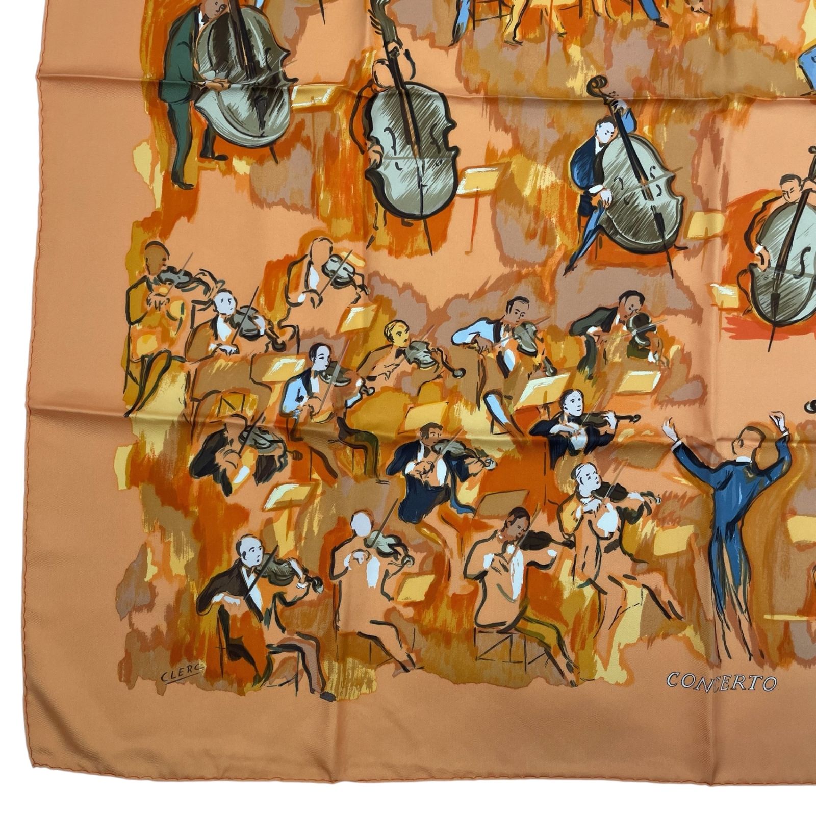 極美品 HERMES エルメス スカーフ シルク100% カレ90 CONCERTO 