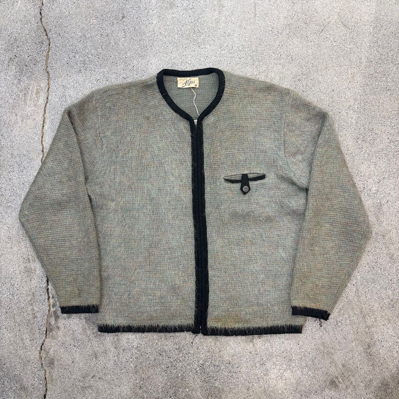 Alps】〜60s Mohair Zip Up Cardigan M 
