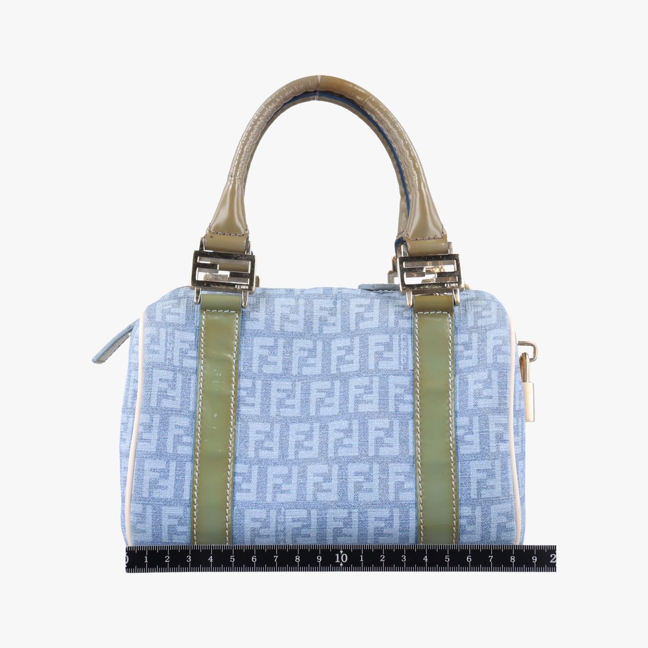 フェンディFendiズッカ柄 ズッキーノ グリッターロゴ ブルー PVC