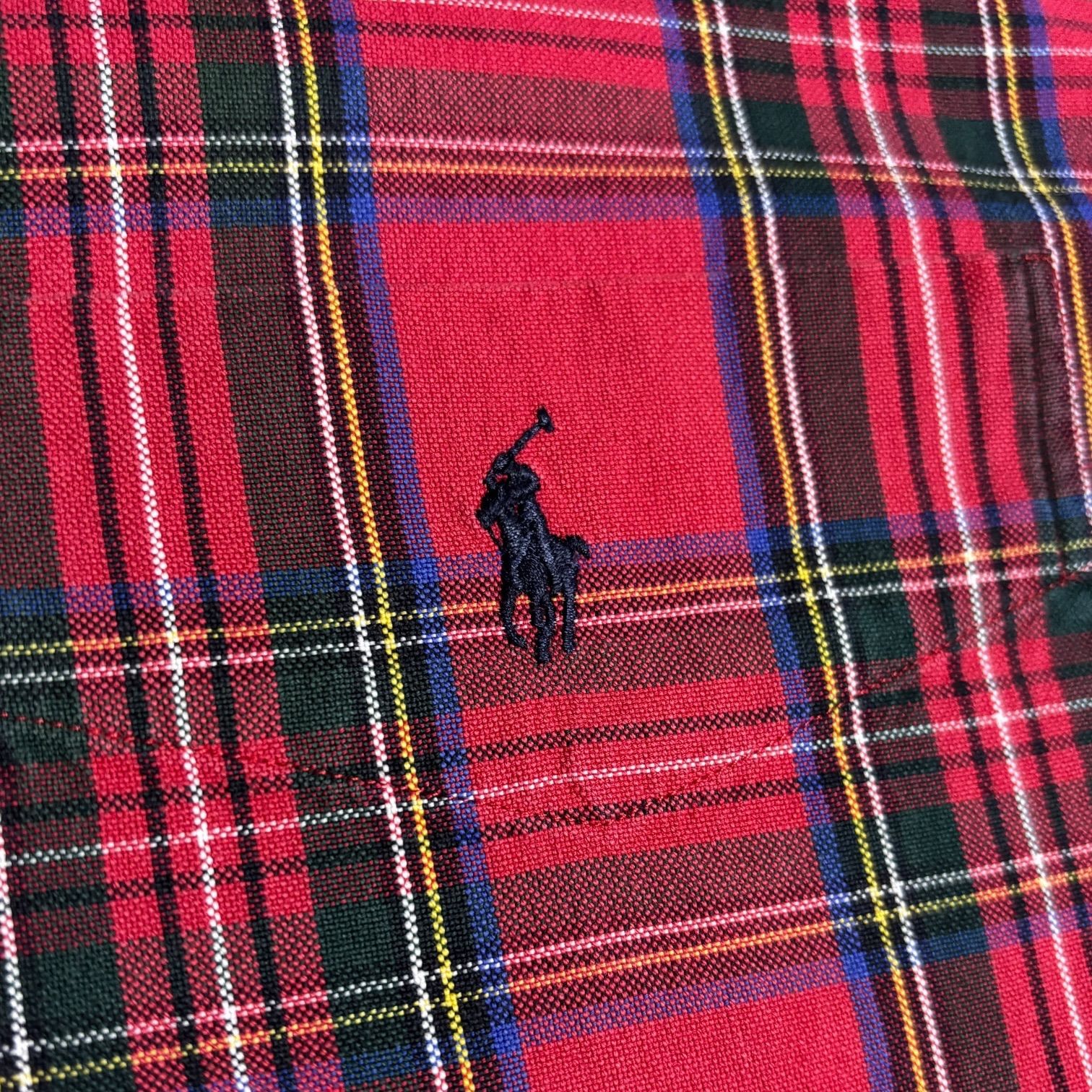 古着 90s Ralph Lauren BIG SHIRT Oxford Tartan Check Shirt ラルフ