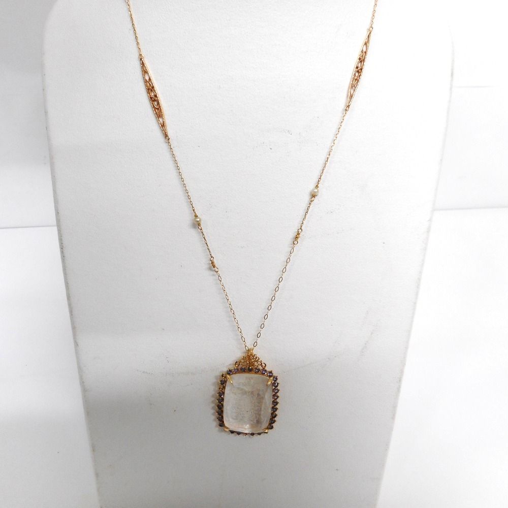 ID347213 アガット クラシック ペンダントネックレス K10 クオーツ 約