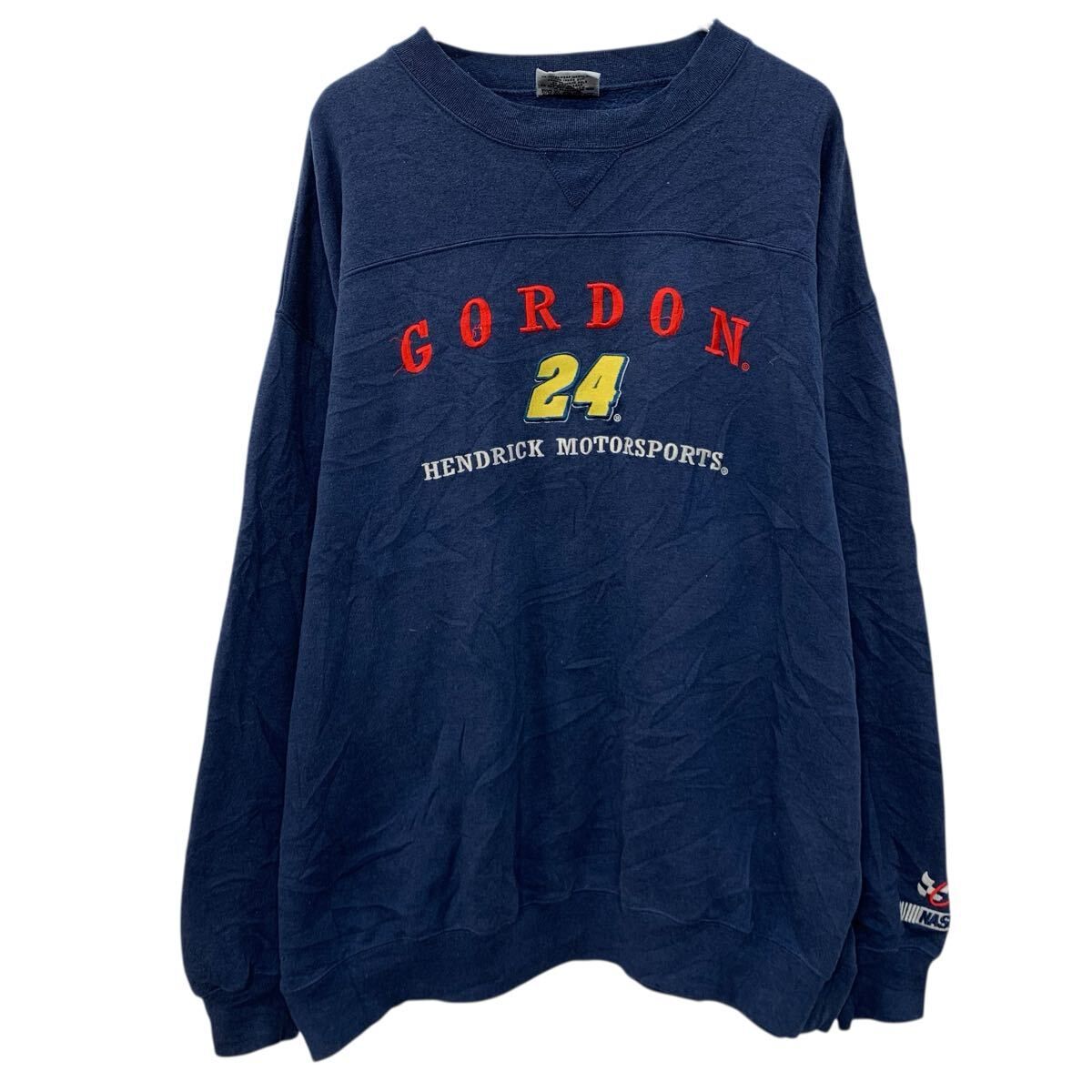 HASE AUTNENTICS ロゴスウェット トレーナー XXL ネイビー プル