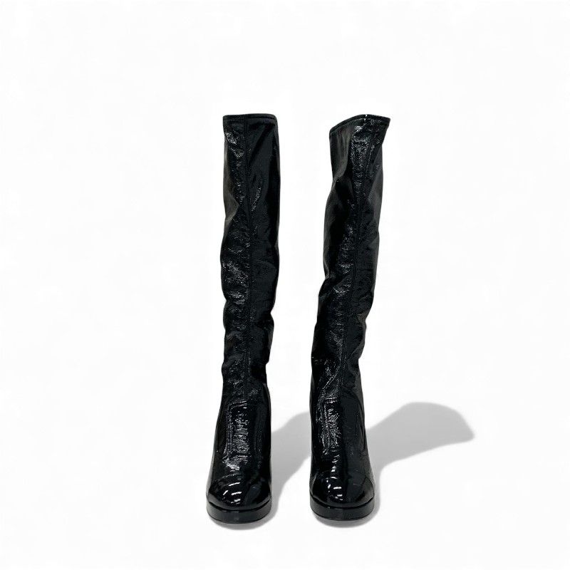 シャネル CHANEL ブーツ ロングブーツ 靴 シューズ パテントレザー