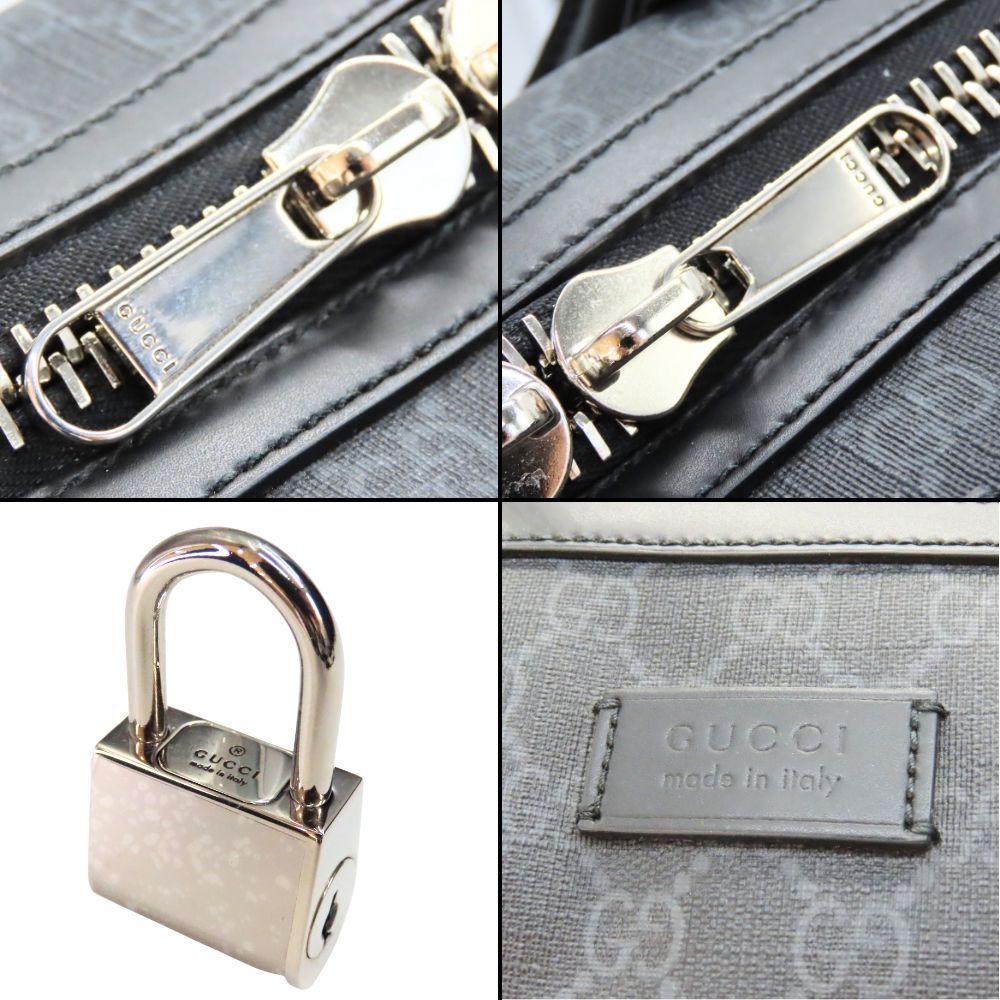 中古】GUCCI グッチ 478323 ボストンバッグ ブラック レザー GG