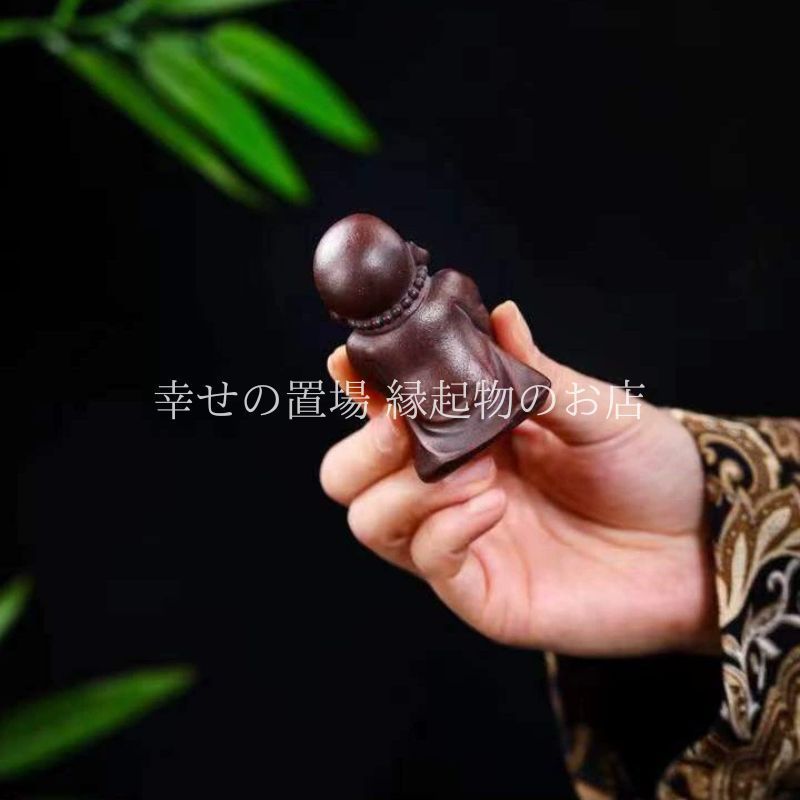 小沙弥 小僧 僧侶 置物 オブジェ 風水 茶寵 紫砂 茶玩 茶道具 茶席 茶
