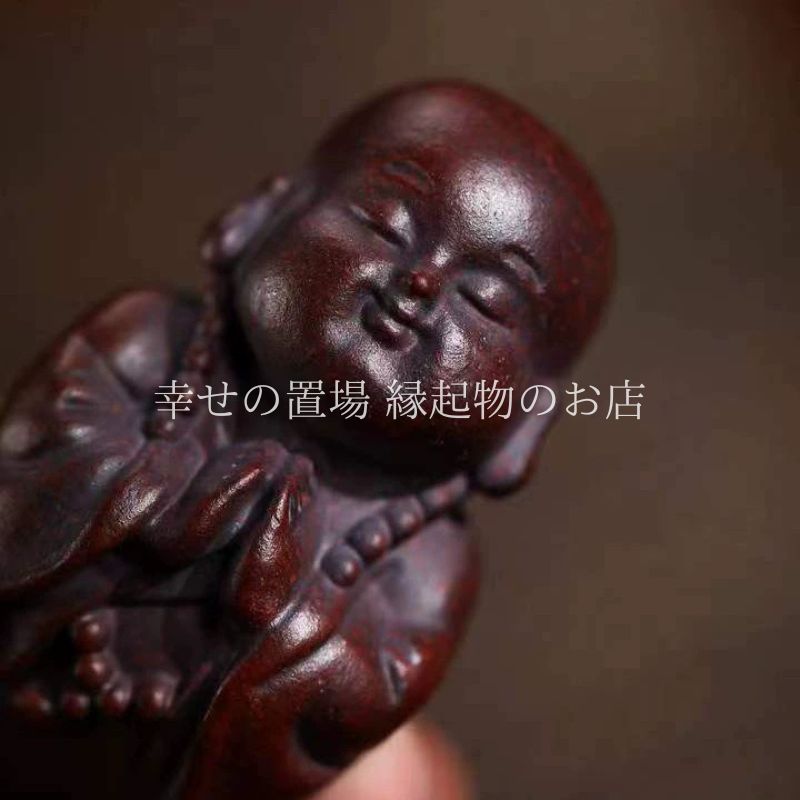 小沙弥 小僧 僧侶 置物 オブジェ 風水 茶寵 紫砂 茶玩 茶道具 茶席 茶