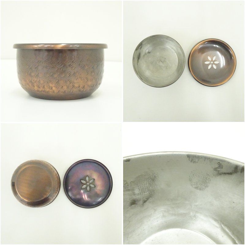 星寛堂製 銅製建水（共箱） 茶道具 茶道 おしゃれ 道具 けんすい