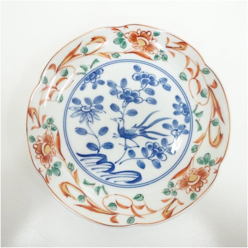 京焼 橘吉造 赤絵花鳥和皿5客 食器 おしゃれ かわいい インテリア