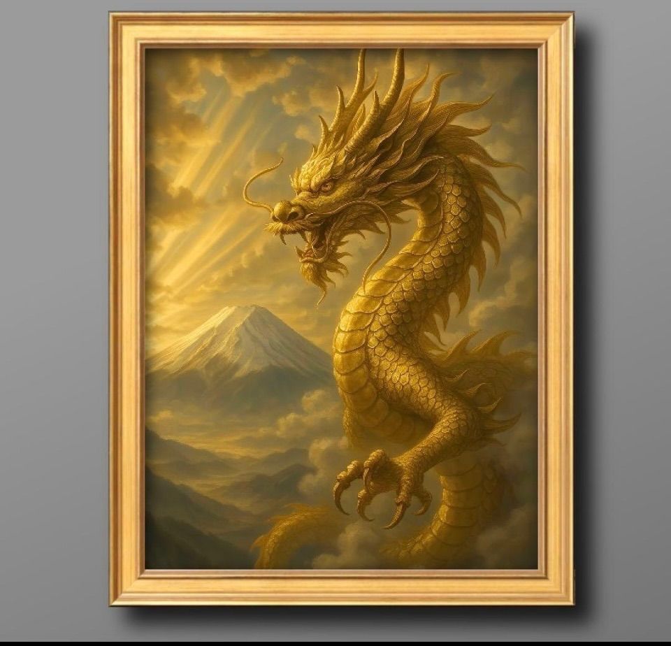 開運の昇龍 額縁付き 幸福のグラフィックアート - メルカリ