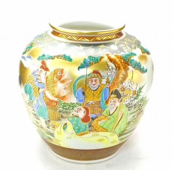 九谷焼 花瓶 本金七福神青粒 10号 - メルカリ