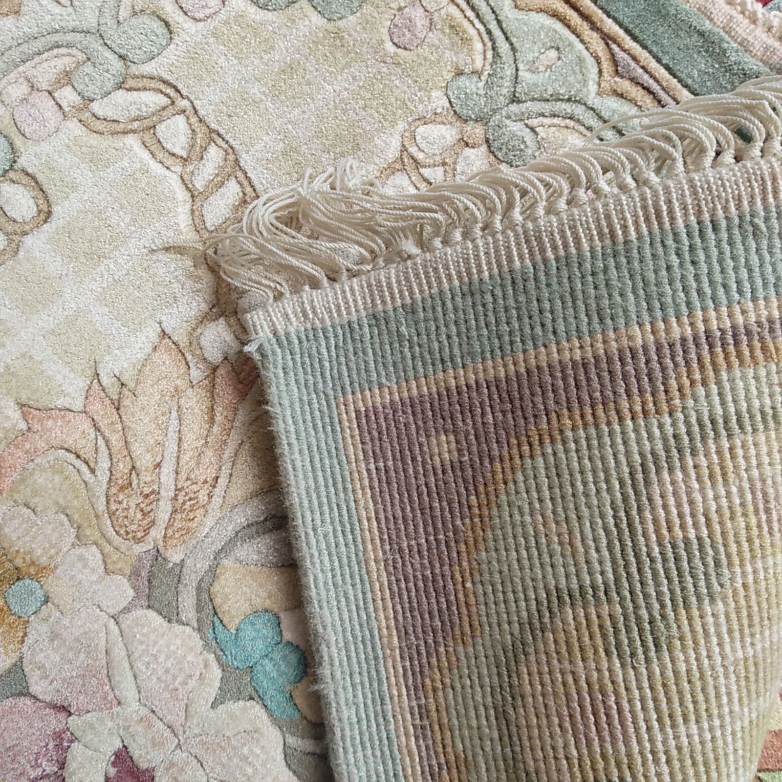 玄関マット 新品 段通 シルク段通 手織りシルク緞通 高級品 小さい