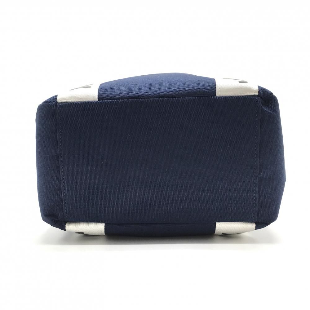 美品】ジャックバニー カートバッグ ネイビー×白 内外ポケット ロゴ